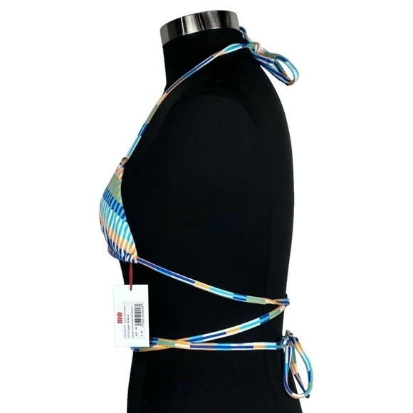 SOLID & STRIPED RAINE TECHNICOLOR MOSAIC EXTRA SMALL HALTER TRIANGLE BIKINI TOP - Picture 5 of 13